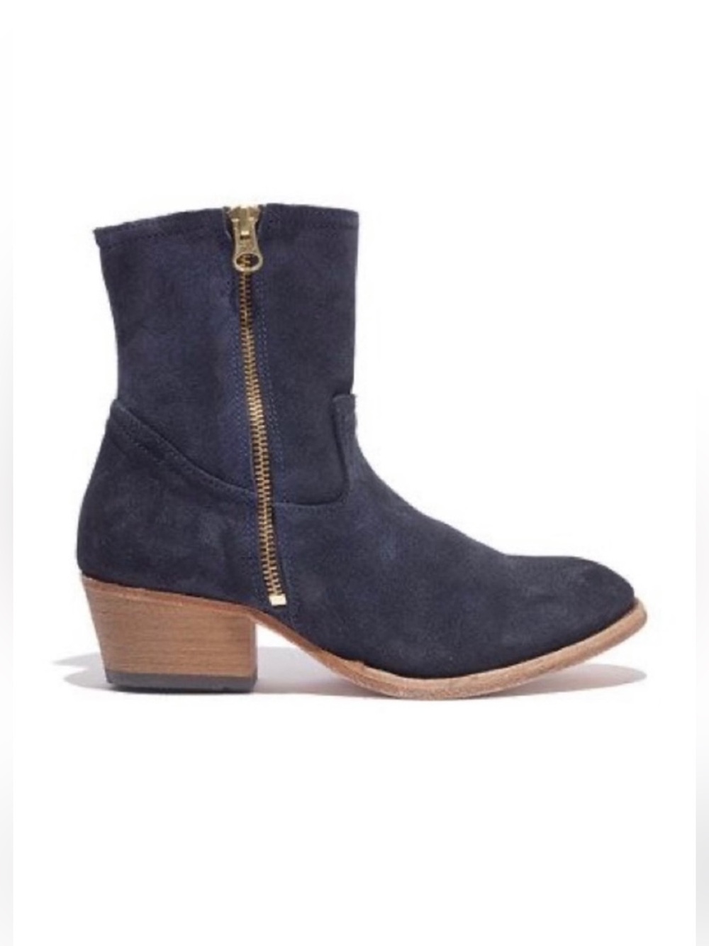 H by Hudson Riley Double Zip Pistol Suede Boots in Navy Women’s Size EU/37